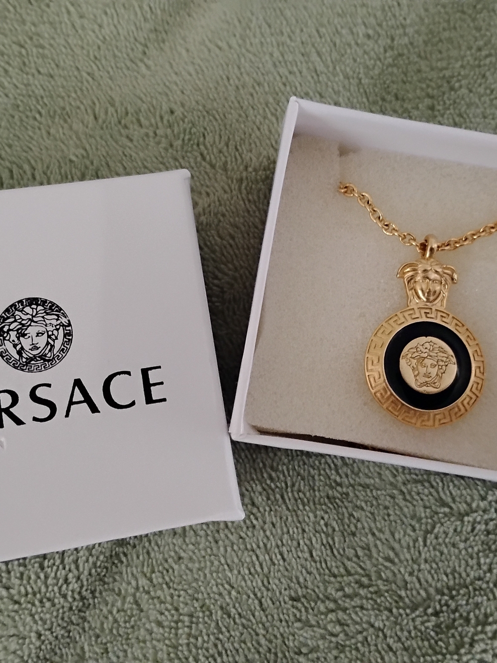 Versace Gold-Tone Circular Pendant Necklace - Women's Jewelry - Picture 3 of 3